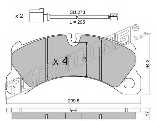 TRUSTING 972.0W Brake Pad Set, disc brake